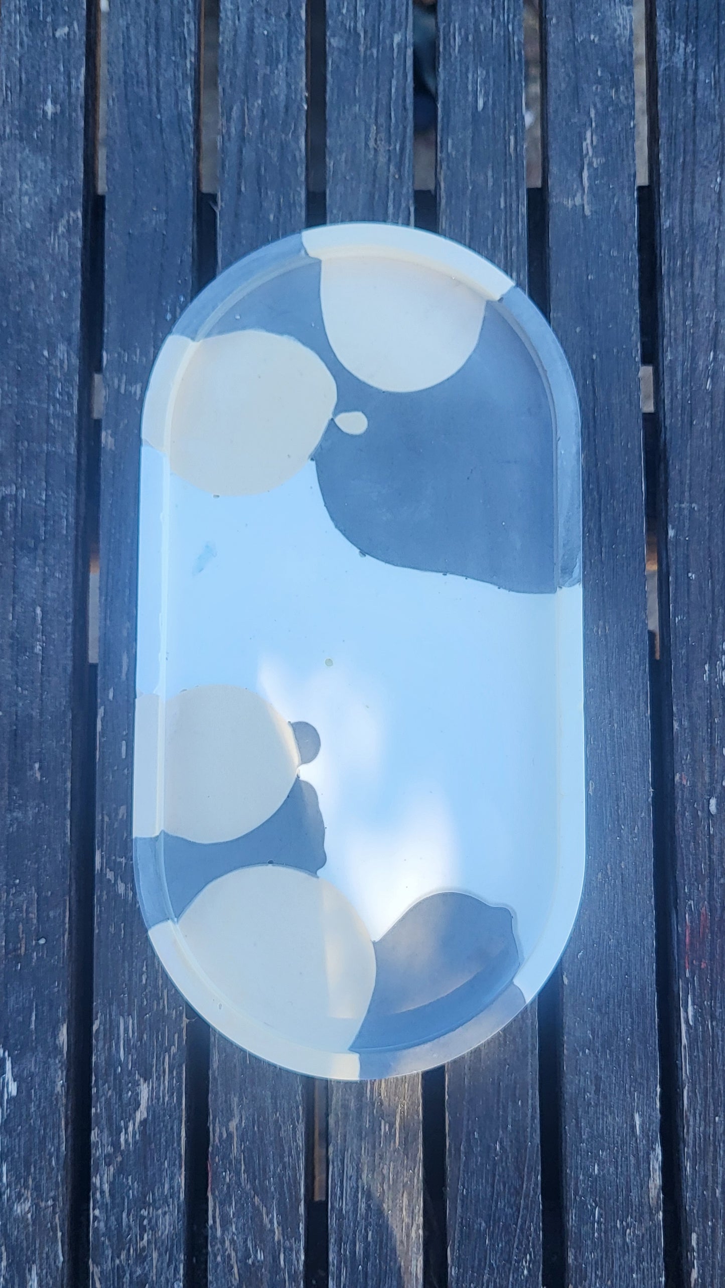 🌼 Petit plateau ovale en jesmonite