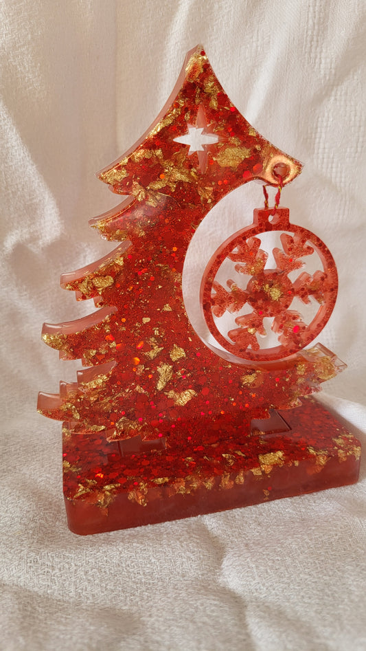 🎄 Sapin de Noël décoratif en résine époxy
