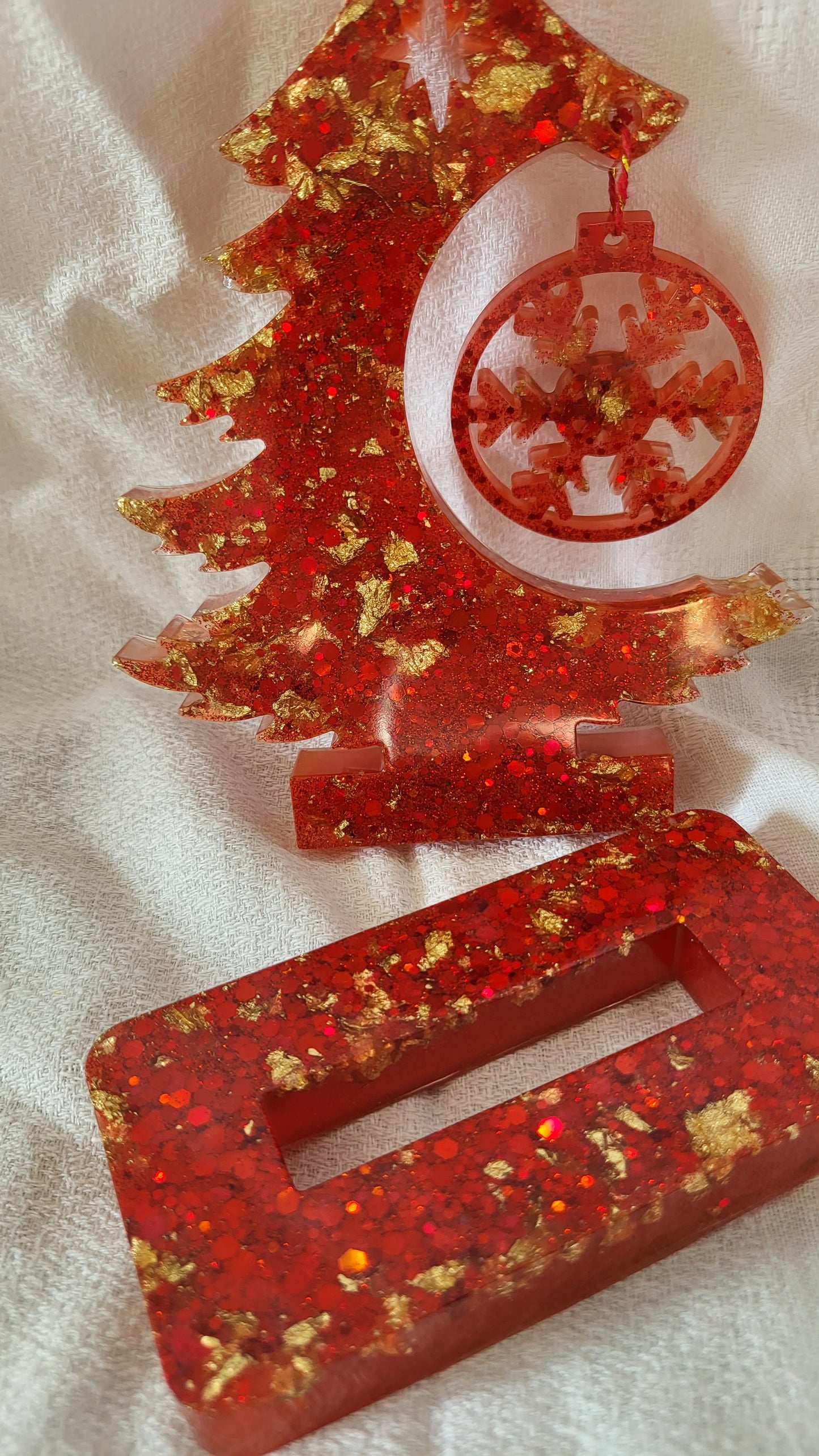 🎄 Sapin de Noël décoratif en résine époxy