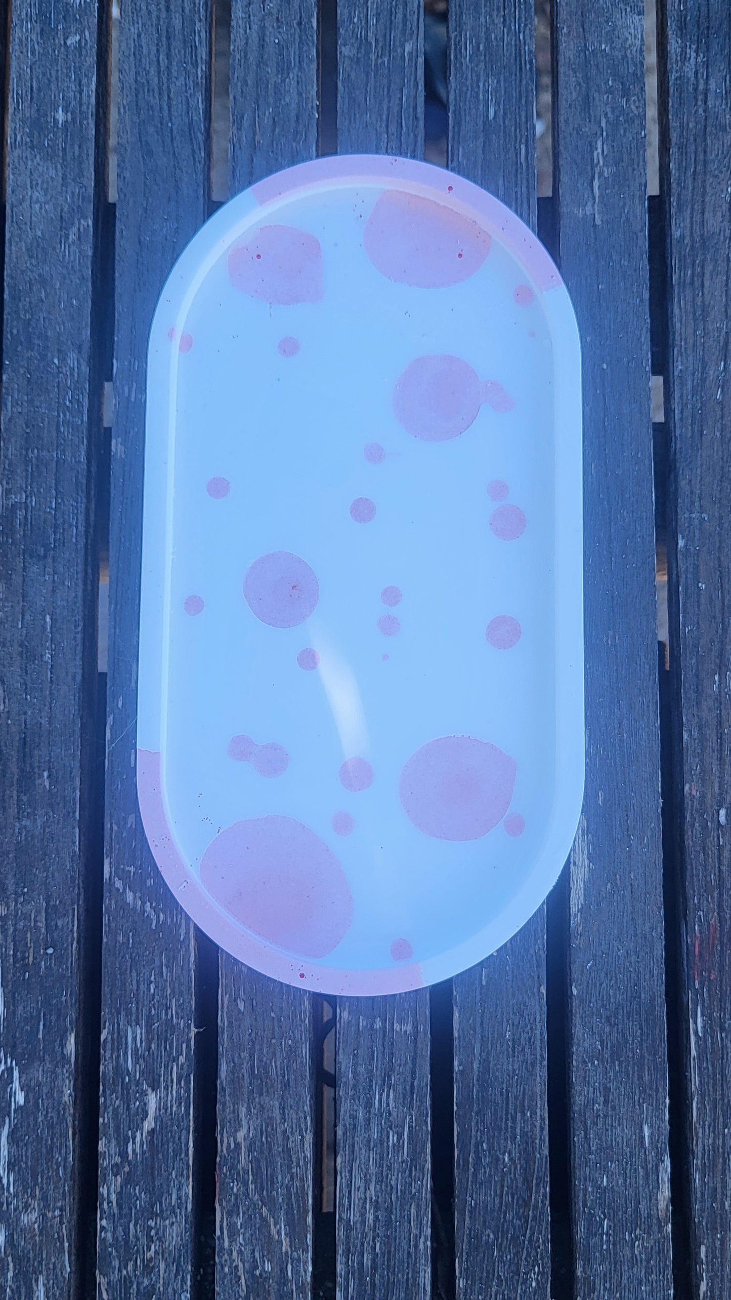 🌼 Petit plateau ovale en jesmonite