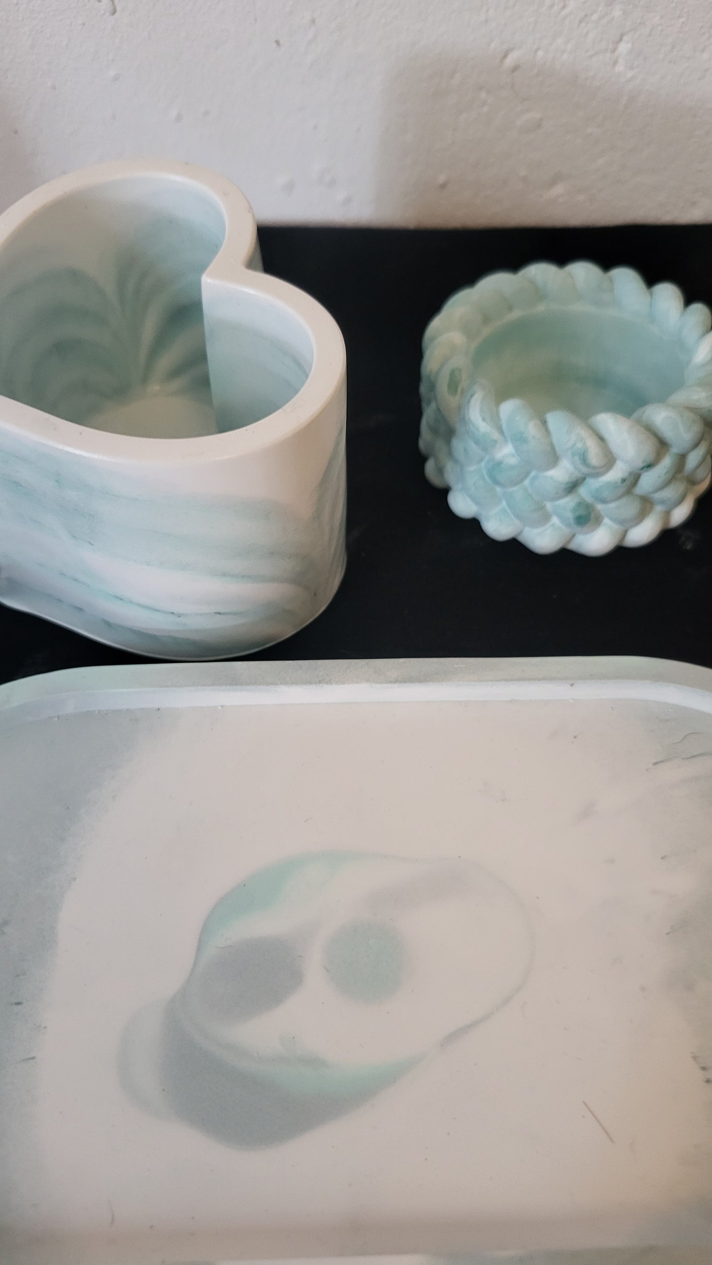 💚 Les Créa – Set marbré vert d’eau